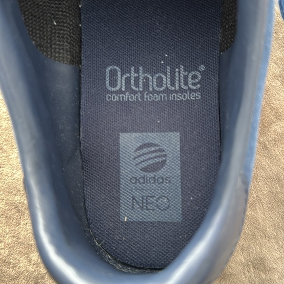 Adidas neo men size 9.5 blue suede sneaker shoes ortholite insoles. Gently used - Picture 6 of 7